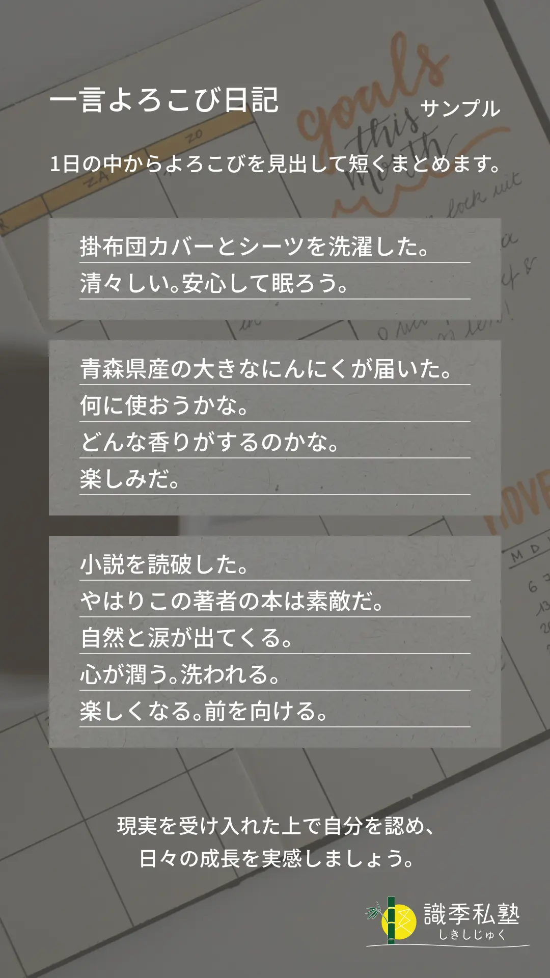 よろこび日記のサンプル1