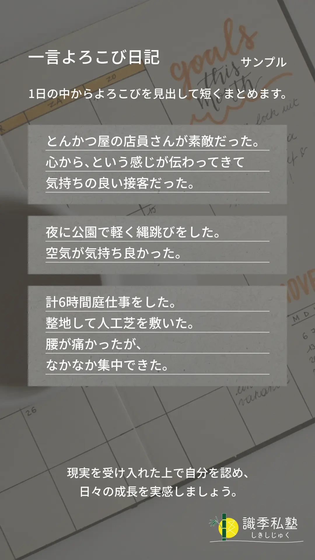 よろこび日記のサンプル2